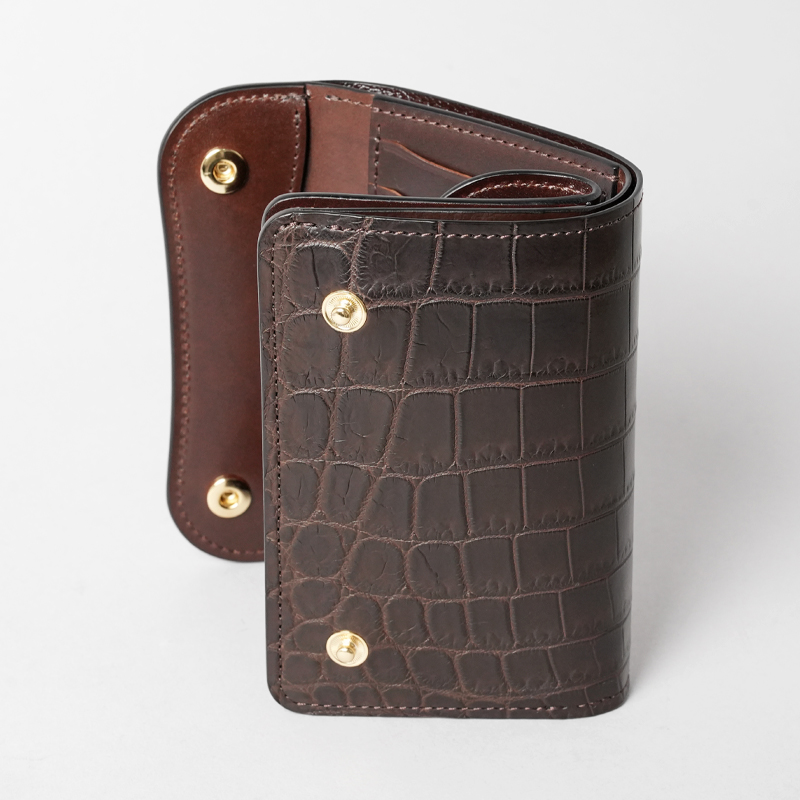 中型三つ折り財布《バーン》クロコダイル｜WILDSWANS(ワイルドスワンズ