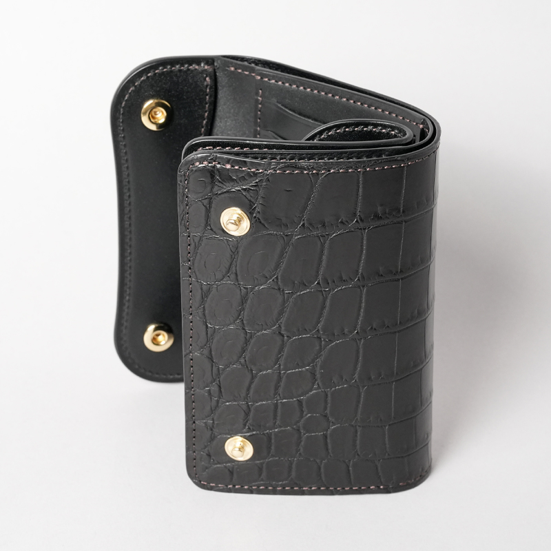 中型三つ折り財布《バーン》クロコダイル｜WILDSWANS(ワイルドスワンズ