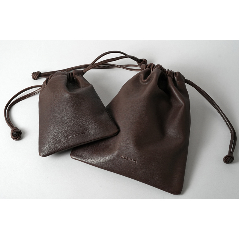 【新品未使用】ワイルドスワンズ　BOURSE ドローストリングバッグ《ブレス》ラスティカーフ｜WILDSWANS(ワイルド