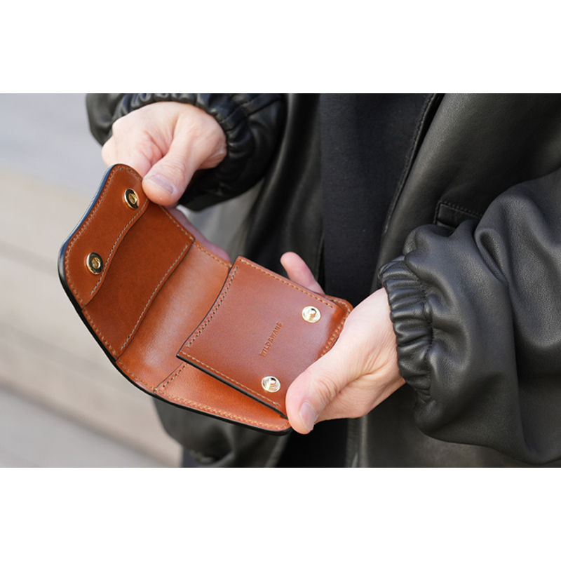 【美品】ワイルドスワンズ　SADDLE PULL UP PALM-V2 キャメル ミニ財布《パームV2》サドルプルアップ限定色｜WILDSWANS