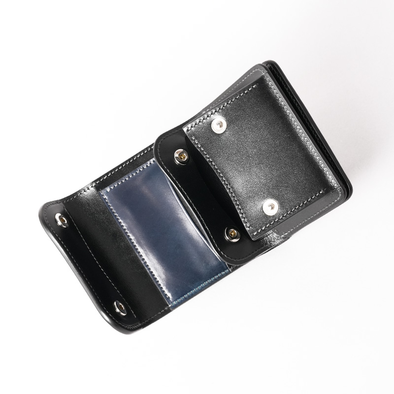 【入手困難】 ワイルドスワンズ 三つ折り財布 ENO 墨染め パイソン 限定品 小型三つ折り財布《イーノ》シェルコードバン限定色｜WILDSWANS