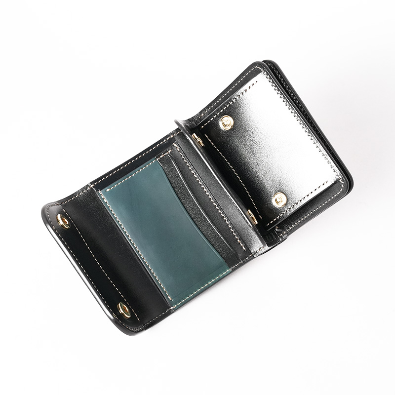 小型三つ折り財布《イーノ》シェルコードバン限定色｜WILDSWANS